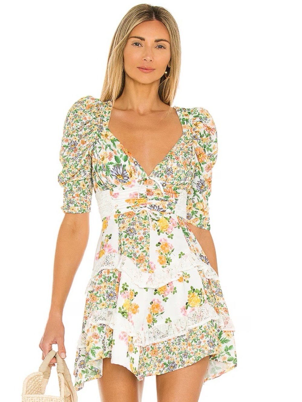 For Love & Lemons Rosalyn Mini Dress - L